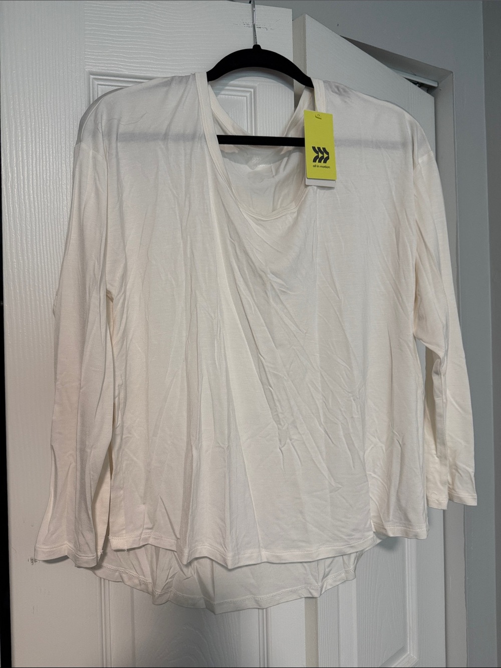 Target Women's Cream Draped Long-Sleeve Top